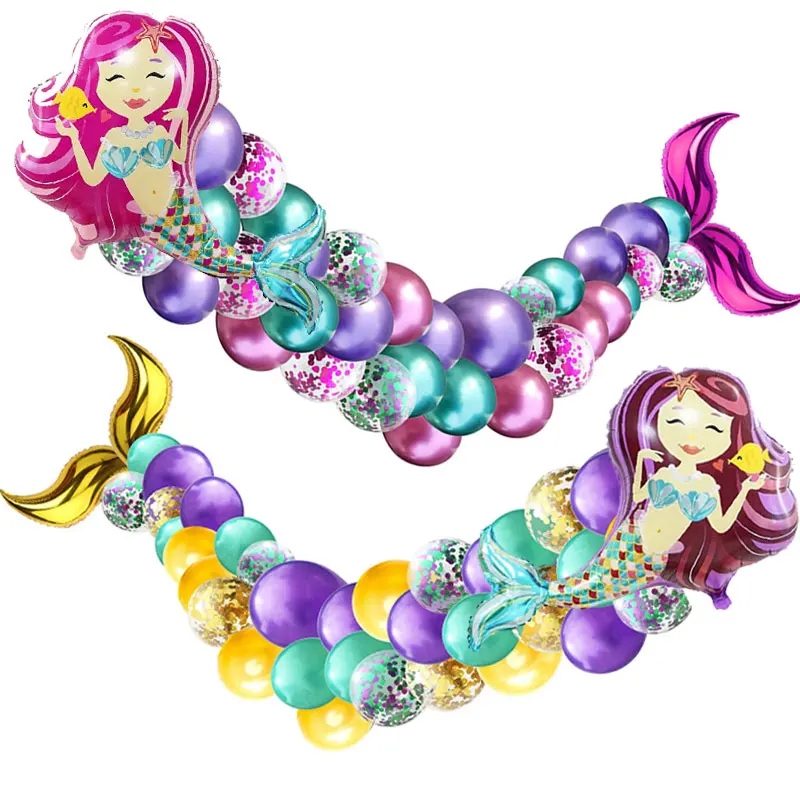 42 шт. золотые зеленые фиолетовые конфетти сделай сам хвост русалки шар гирлянда