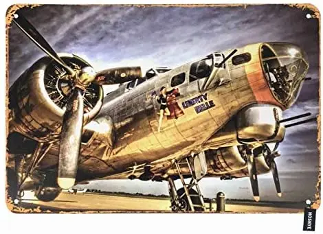 

Transport Aircraft Tin Sign Vintage Metal Tin Signs for Men Women Wall Art Decor for Home Bars Clubs Cafes 8x12 Inches Posters