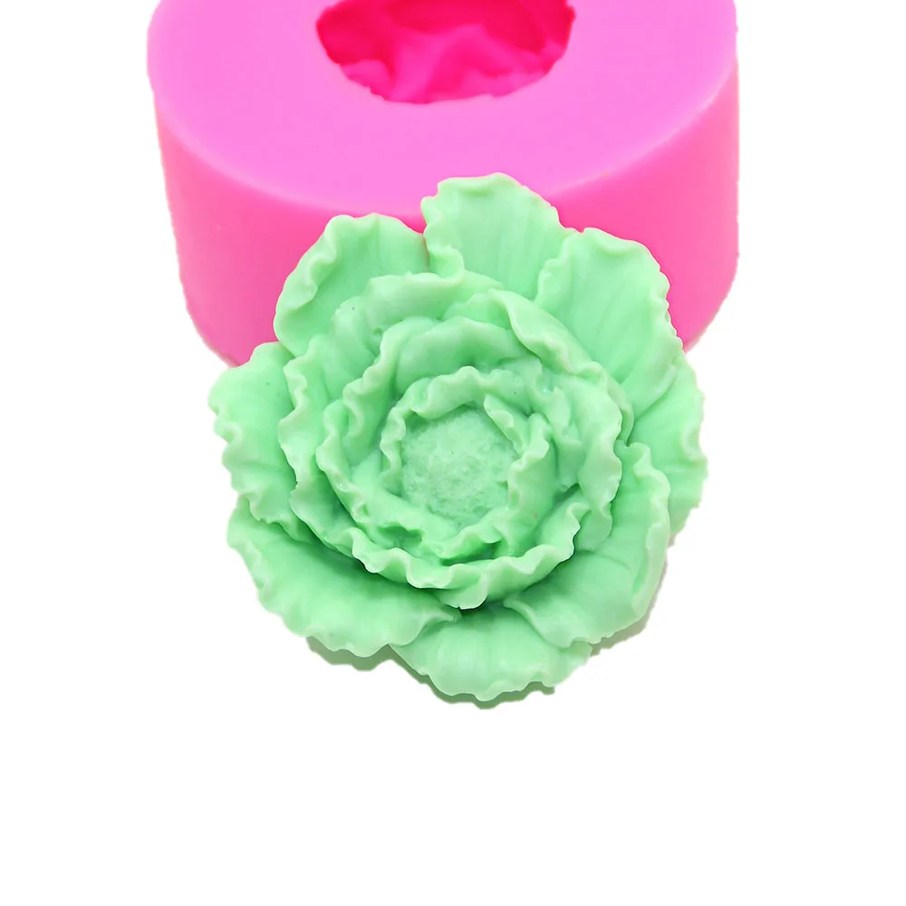 Горячая 3D форма пиона цветок силиконовые формы мыла шоколадный Сахар ремесло