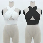 Кроп-топ женский с открытой спиной, пикантный топ с перекрестными лямками спереди, с вырезом на шее, бандажный жилет без рукавов, Летняя женская одежда