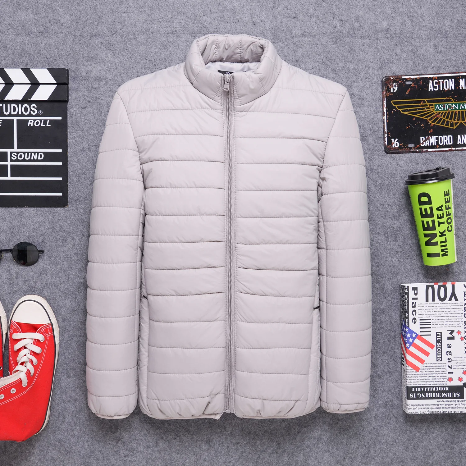 2021 down jacket men's short new lightweight men's stand-up collar hooded autumn and winter  warm casual men's jacket