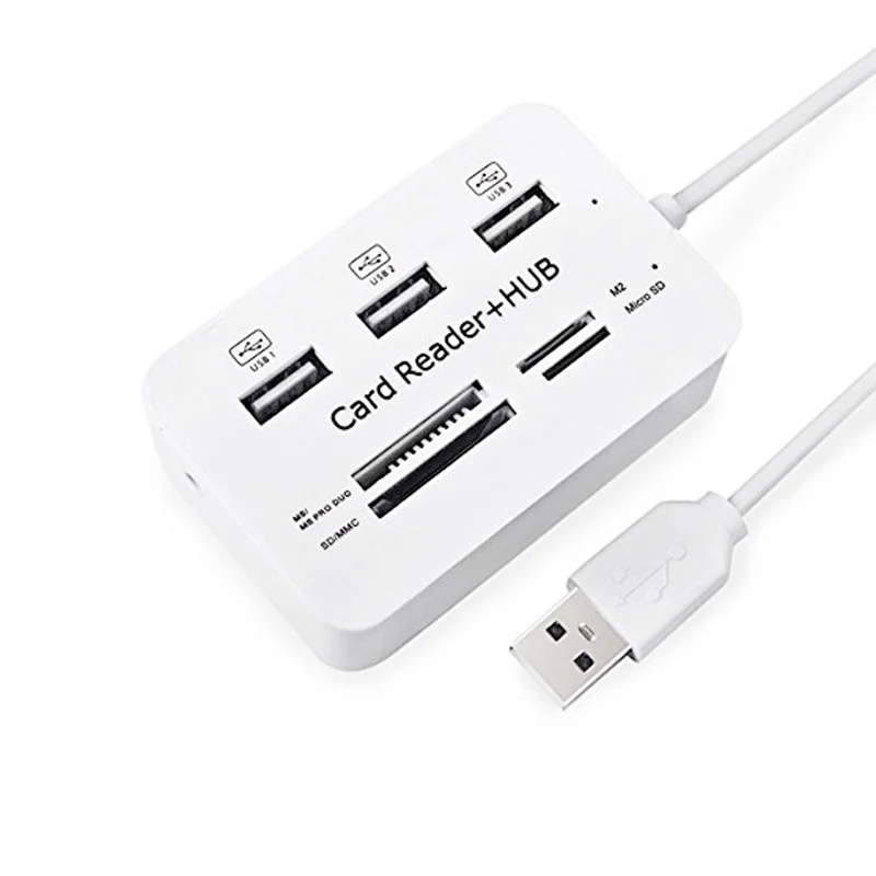 

Etmakit BASEUS Usb 2,0 Hub 3 Poorten Met Usb Kaartlezer Hub 2,0 480 Мбит/с Combo Voor Ms/M2/Sd/Mmc/Tf Voor ПК ноутбук Usb