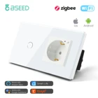 Умный выключатель BSEED Zigbee, выключатель света с розеткой 123 клавиши, Wi-Fi, работает с приложением Smart Life Google Home Alexa