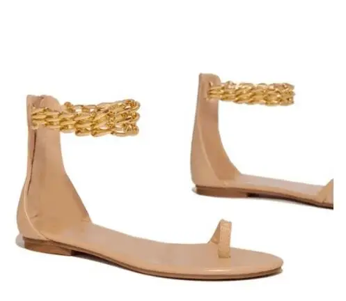 

summer new 2020 comfortable flat toe metal casual outdoor non-slip beach women sandals, durable and versatile slippers at home