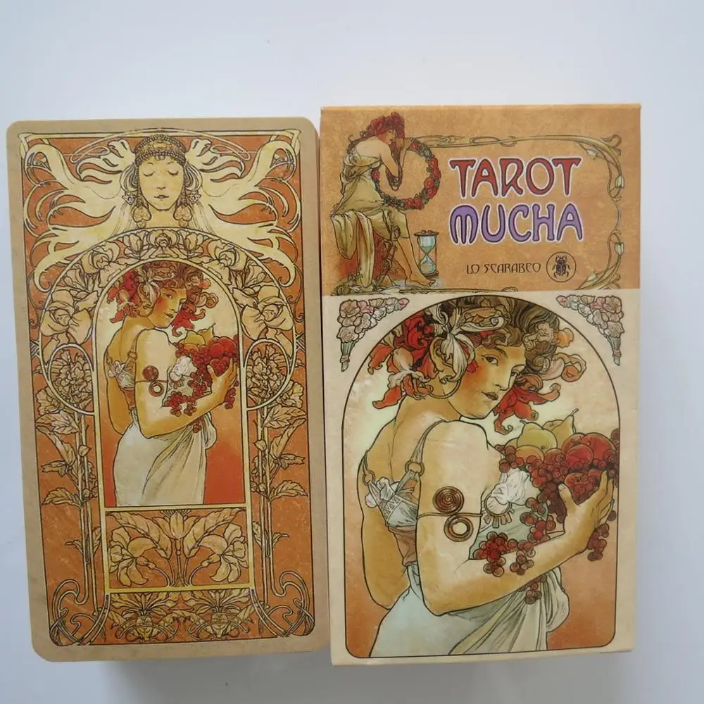 

new Tarot deck oracles cards mysterious divination mucha tarot cards for women girls cards game board game
