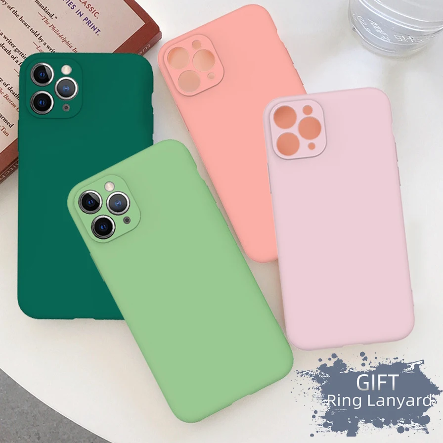 Candy Color Phone Case For iPhone SE 2020 11 Pro Max X XR XS 7 8 6 6s Plus Simple Protector Soft Back Cover Dirtproof | Мобильные