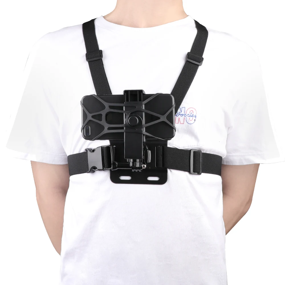 

Adjustable Phone Clip Holder with Gopro Chest Belt/ Head Strap for Phonesmartphone for Outdoor Sports