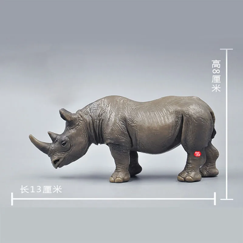 Wild Animal Model Children Gifts Rhinoceros Collectible Table Ornaments Kids Early Education Toy Gift 1set wooden sand table writing painting tools toy for kids children early education learning toy gifts e65d
