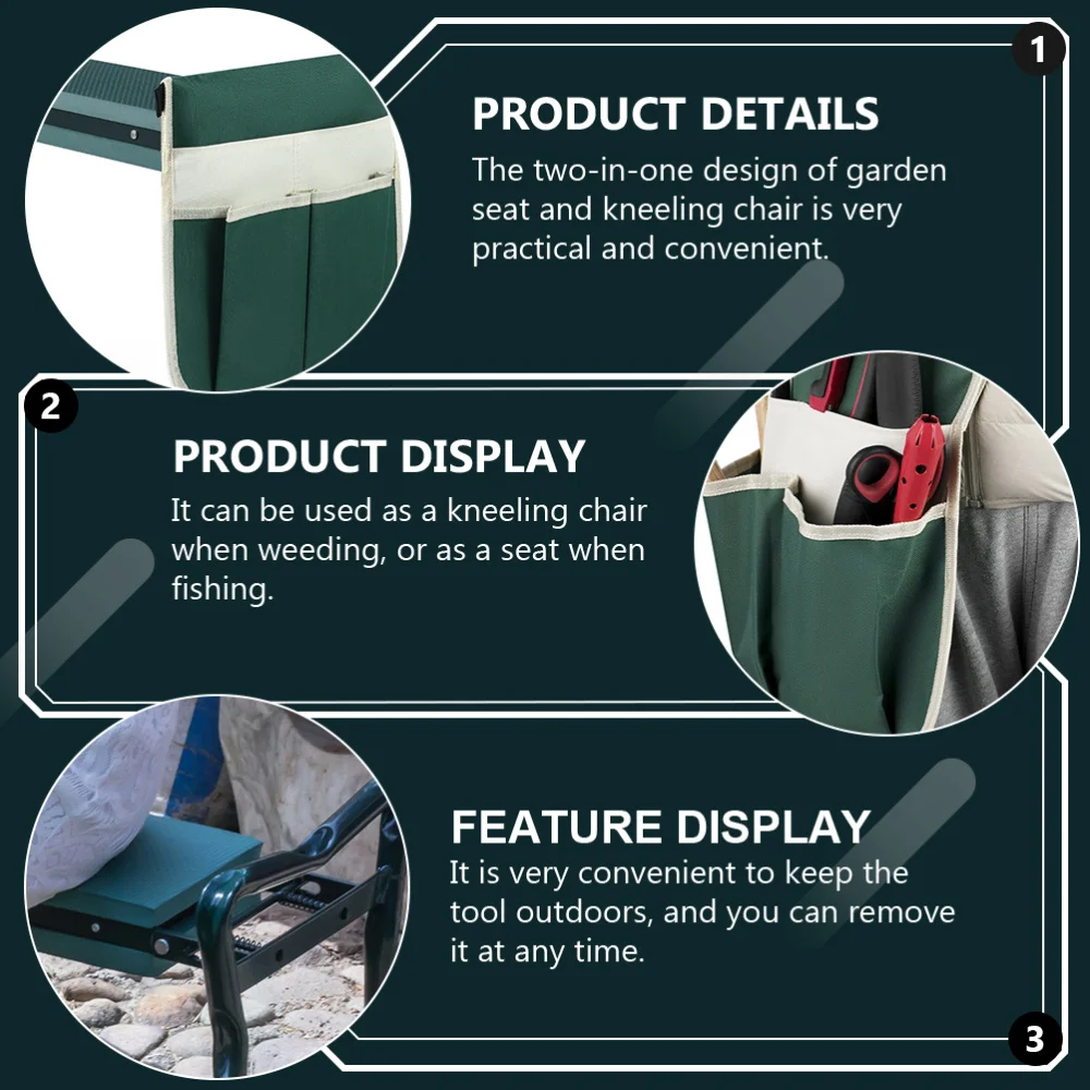 

1 Set Folding Garden Kneeler Bench Stool Aluminum Alloy Stool for Garden