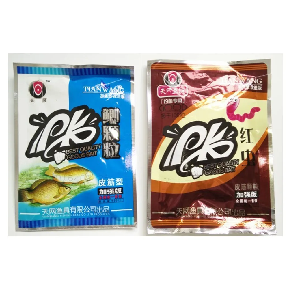 

100×Granular Smell Grass Carp Fishing Bait Additives Fresh Fish Food Crankbait Red Insect Leather Band Granules Crucian Carp