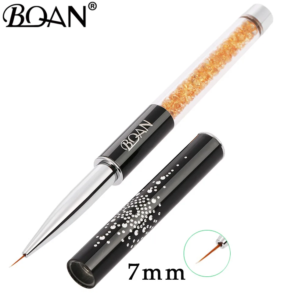 BQAN 1 PCS Crystal Handle 7/9/11mm Drawing Brush Liner Painting Pen Gel Polish Nail Art Manicure Tools | Красота и здоровье