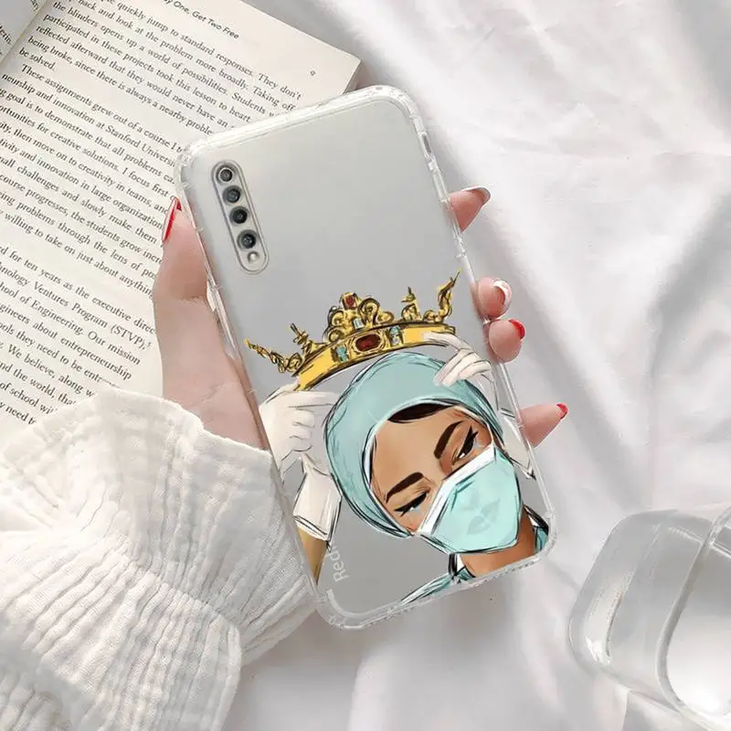 

Nurse Medicine Doctor cartoon Phone Case Transparent for Redmi note cc K 30 10 20 8 9 8 S E T X PRO luxury funda cover capa