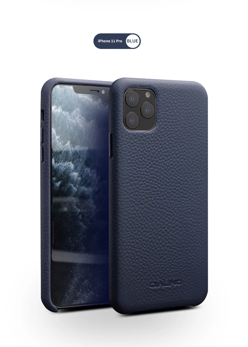 QIALINO, деловой чехол из натуральной кожи для iPhone 11 Pro Max, модная Роскошная ультратонкая Задняя сумка для iPhone 11 Pro