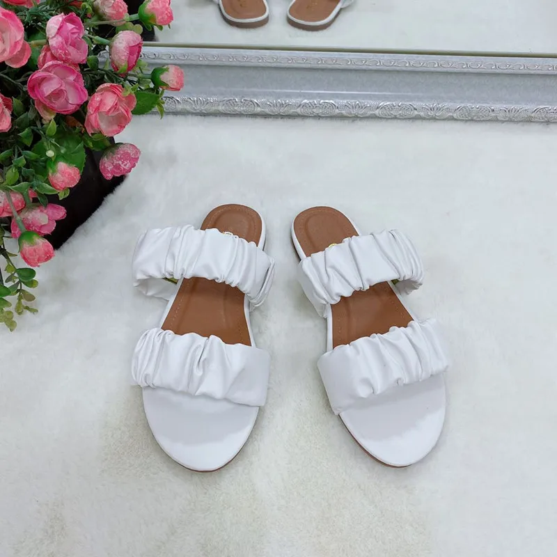 

MHYONS 2020 Women Flat Sandals Summer Simple Slippers Solid Color Flat Comfort Women's Shoes Beach Slippers