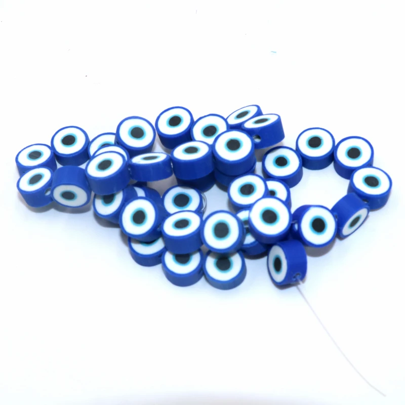 40 шт./лот 10 мм синие глаза круглые глиняные полимерные бусины для изготовления