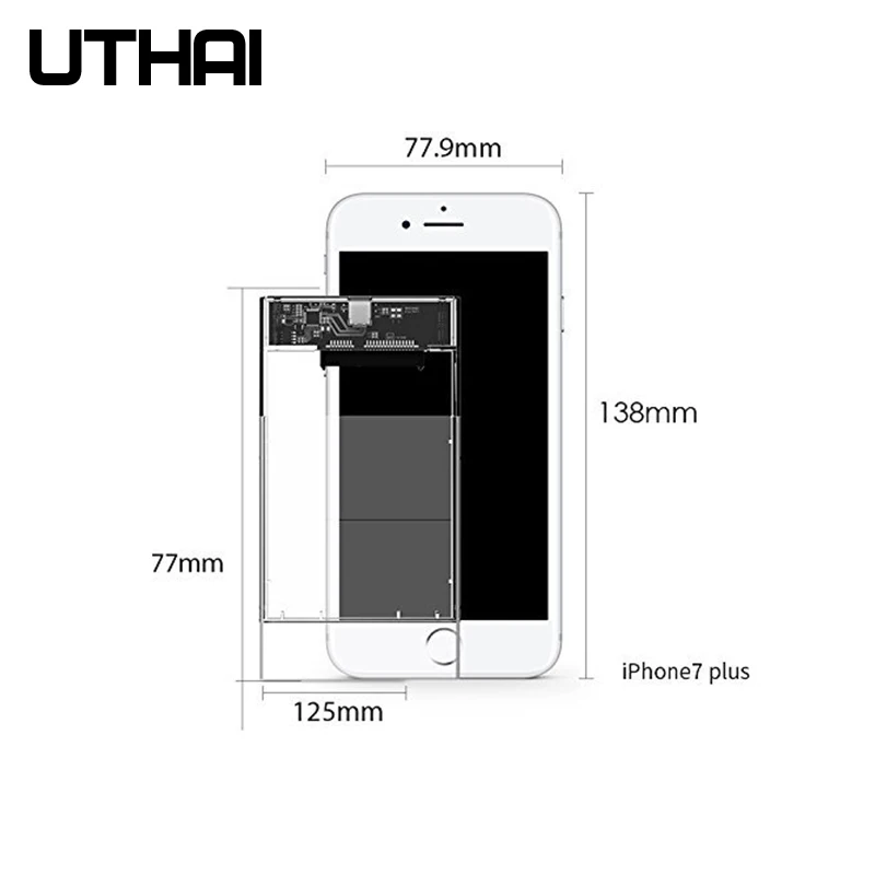 Утхай T09 USB3.0/Тип C 2 5 ''жесткий диск корпус прозрачный мобильный жесткий коробка