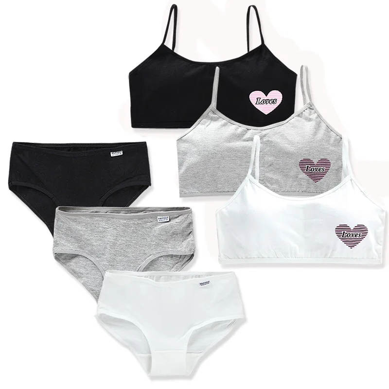 

Girls bra set small sling underwear vest pure cotton girl tube top student development period