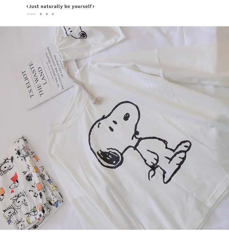 Осенне-зимние хлопковые пижамы с милым мультяшным принтом, Женские сексуальные комплекты нижнего белья, одежда для сна, 2 предмета, домашняя одежда