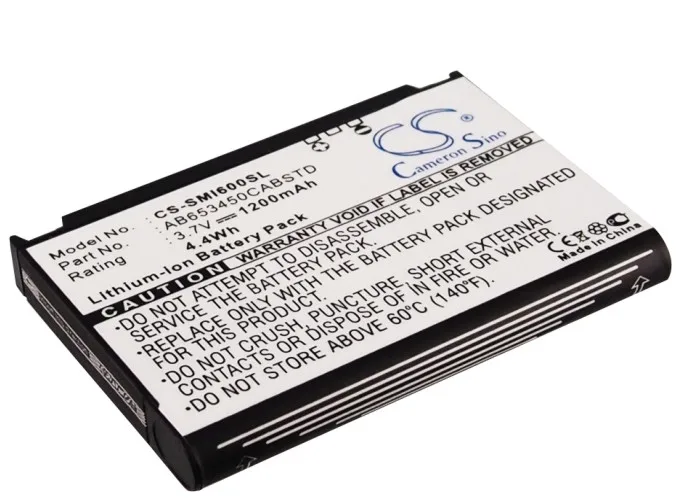 

Аккумулятор CS 1200 мАч для Samsung ACCESS A827, AB663450CA, AB663450CEC, AB663450CECSTD, AB663450CU