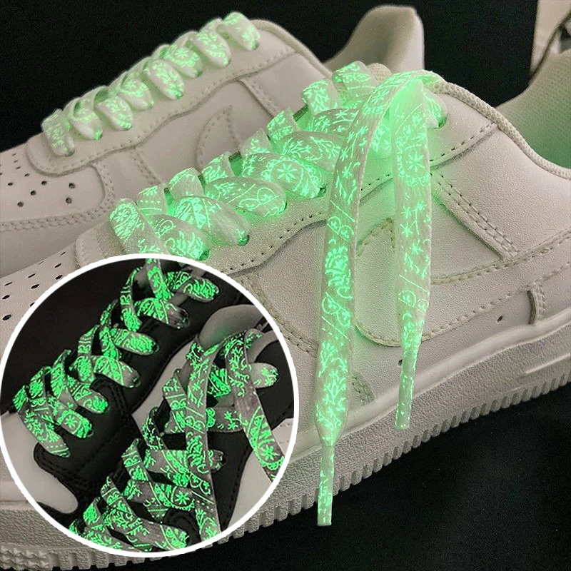 

1pair Luminous Shoelace Glow In The Dark Color Fluorescent Shoelace Athletic Sport Flat Shoe Laces Strings