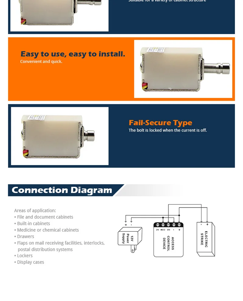 Nordson AC/DC 12 V/24 V Электрический Засов Замок небольшого шкафа ограничивающая сила 100lbs/50 кг мини мебель замок для ящика замок