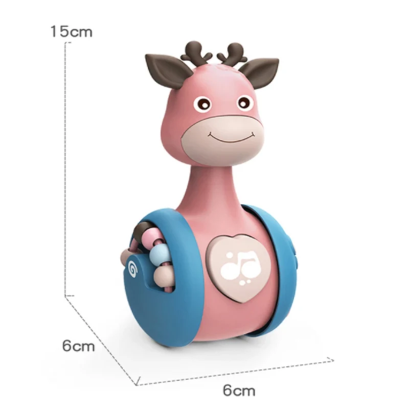 

Sliding Deer Baby Tumbler Rattle Learning Education Toys Roly-poly Learning Education Toys Gifts Baby Bell Baby Toys