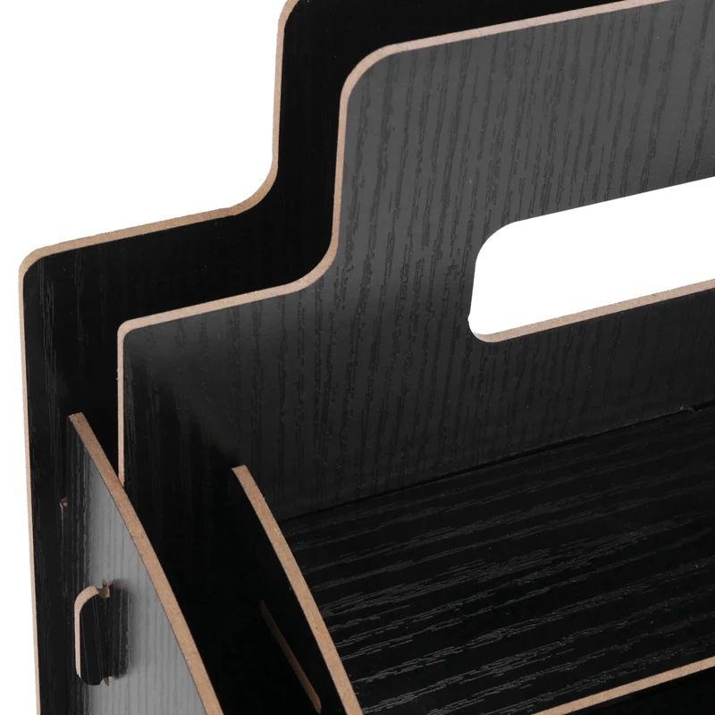 

Wood Desk Organizer Office Bureau Pen Holder Wooden Sorter with Drawer Organizer Pen Pencil Organizer Black