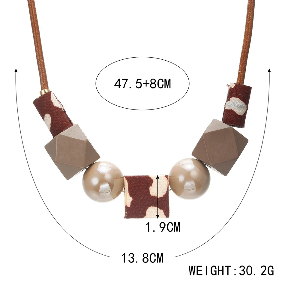 Минималистичные бусы из дерева ожерелье для женщин камуфляжные подвески и