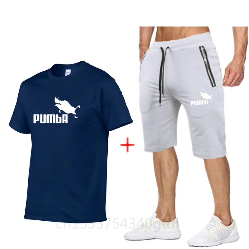 

2021 new fashion hot sale printed T-shirt sports suit quick-drying casual running wear summer short-sleeved shorts 2-piece set