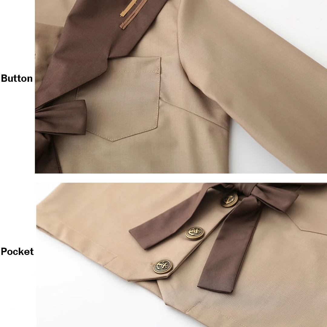 

Kawaii Japanese Ssailor Suit JK Uniform Student Jacket School Uniform College Style Long Sleeve Female Spring Autumn Brown Suit
