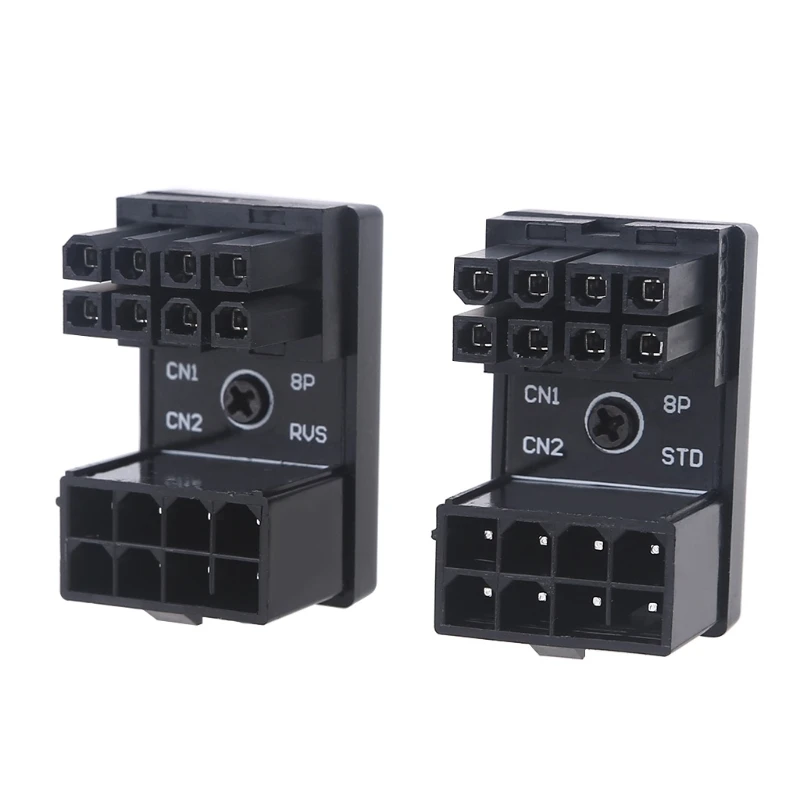 

8-Pin 2 Pieces Adapters (Up Angled+Down Angled) for Desktop Computer PC Graphics Card Steering Connector Head