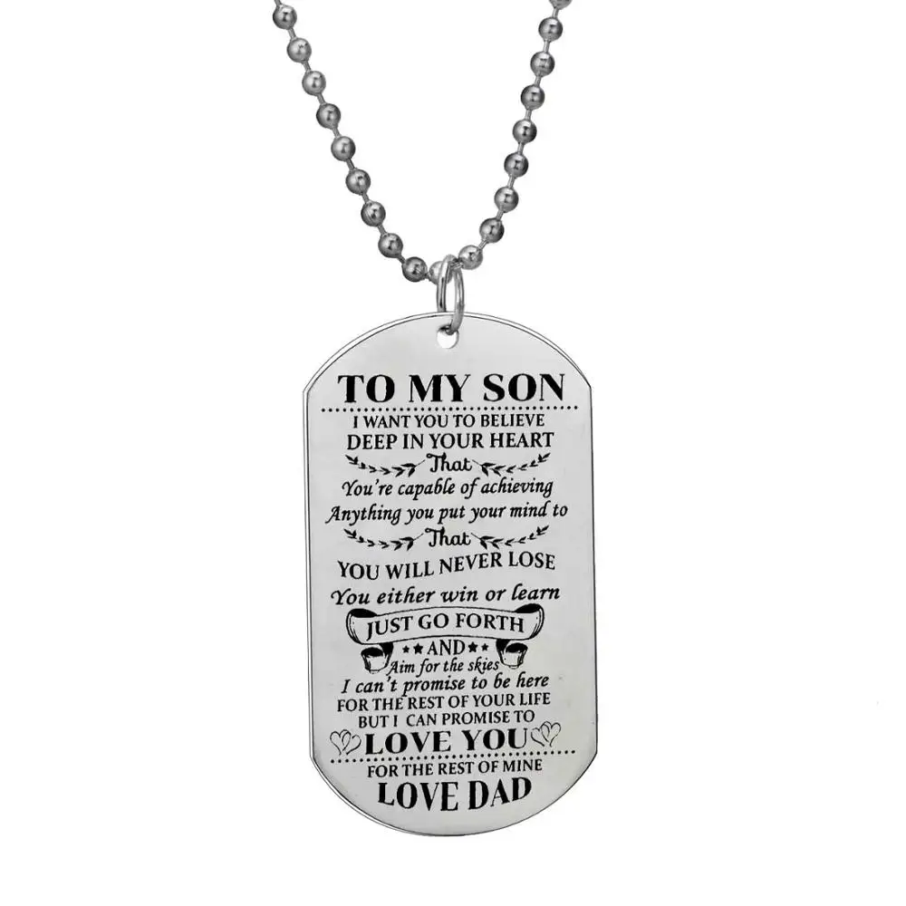 Накладка на шею для дочери и сына из нержавеющей стали "Я хочу, чтобы ты верил, что я тебя люблю, папа и мама" с пендантом семейного ожерелья Аксессуары горячие.