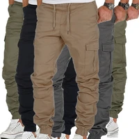 casual pants fashion overalls tight sports pants trousers jogging to work street wear tight drawstring jogger male