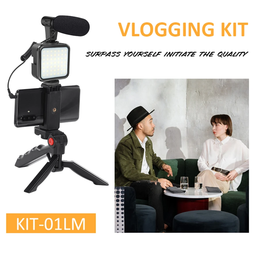 

MAMEN Vlogging Studio Kits Video Shooting Photography Suit With Microphone LED Fill Light Tripod For Smartphone Camera Universal