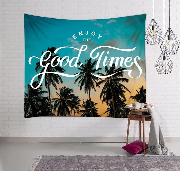 Гобелен на стену украшение с зелеными растениями настенный гобелен для спальни