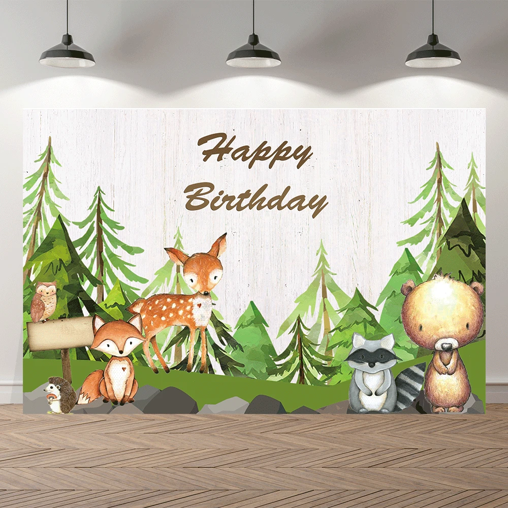 

thinvinyl new born woodland BirthdayParty baby shower BannerBackgrounds Printed Professional Indoor Photographic studio Backdrop