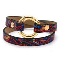 dd fashion ethnic women geometric girl trendy print wide leather bracelets women vintage bangle female wedding jewelry