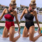 Новинка 2021, женские купальники, сексуальный цельный купальник для женщин, пляжный купальник с высокой горловиной и перекрестной спиной, Женский Бразильский купальный костюм