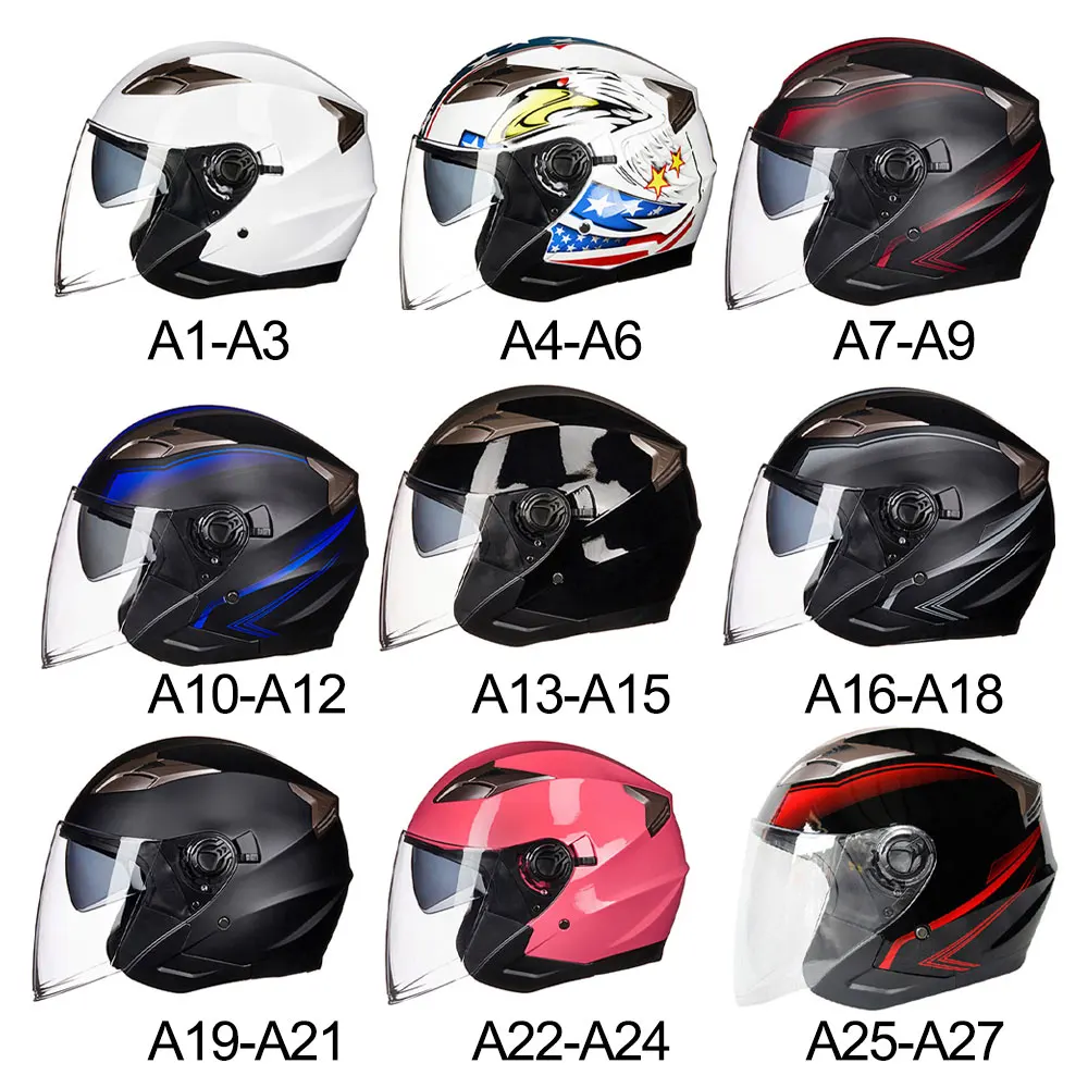 Двухобъективные мотоциклетные гоночные шлемы с полулицевой поверхностью ABS