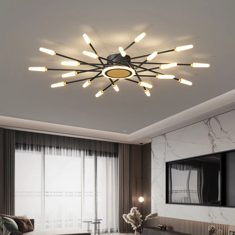 

New Modern Chandelier Lighting for Living Room Dining Kitchen Black Gold Frame Led Ceiling Hanging Lamp Nordic Bedroom Luminaire