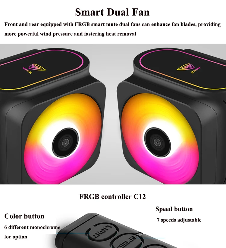 Pccooler RGB dual 120 мм/12 см PWM кулер для процессора с 6 медными тепловыми трубками, высокопроизводительный охлаждающий вентилятор