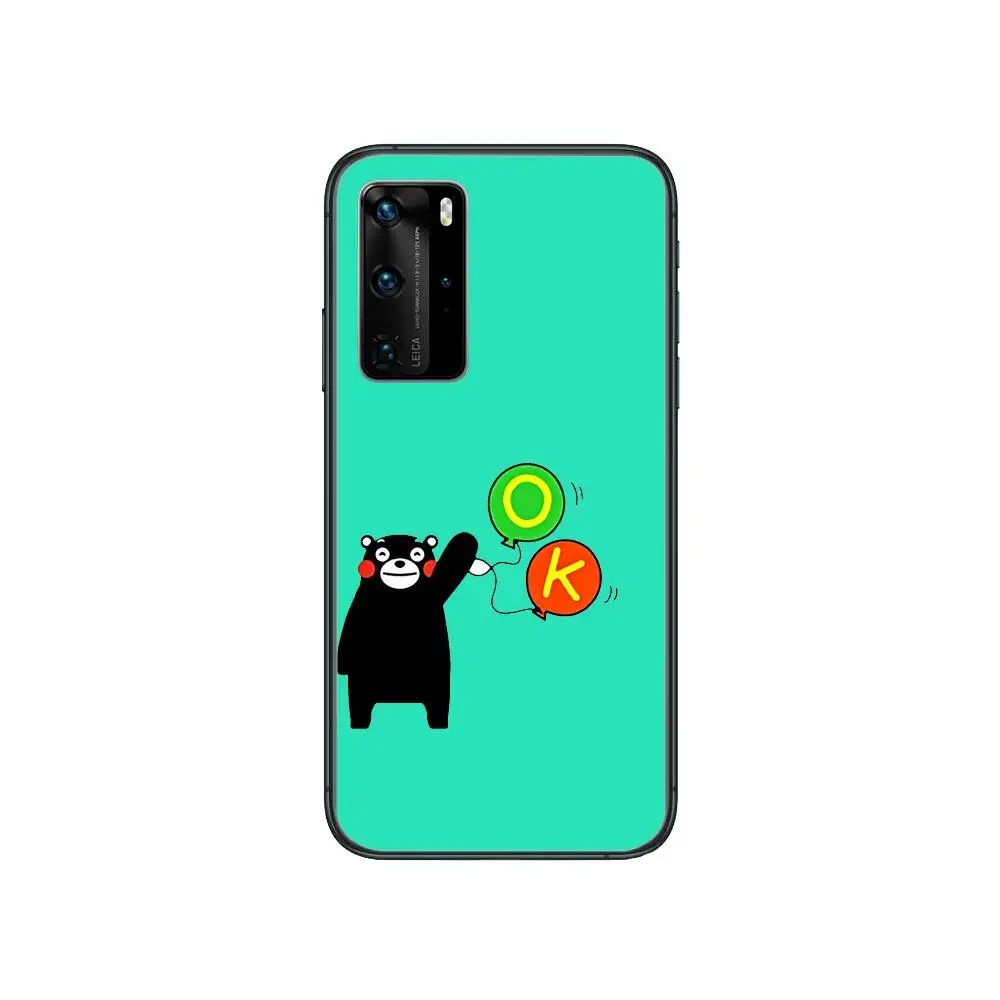 

Cute Bear kumamon case Clear Phone Case For Huawei Honor 20 10 9 8A 7 5T X Pro Lite 5G Black Etui Coque Hoesjes Comic Fash