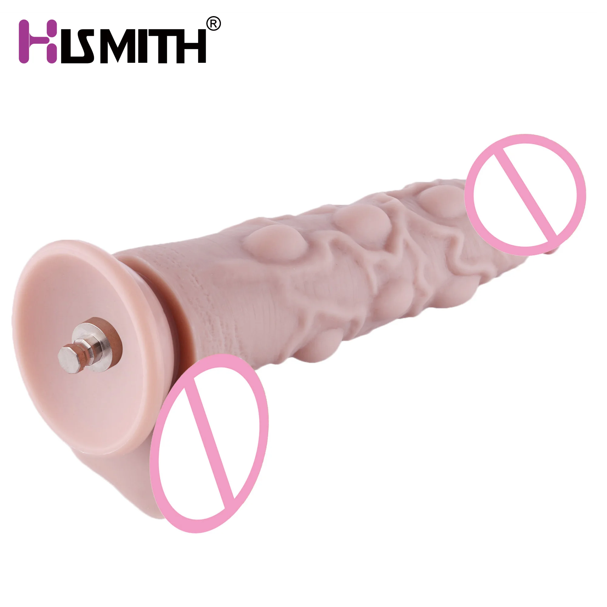 Hismith 8.1” Multi-Bumps Silicone Dildo for KlicLok System Hismith Premium Sex Machine 6.1” Insertable Length Suction cup Dildo