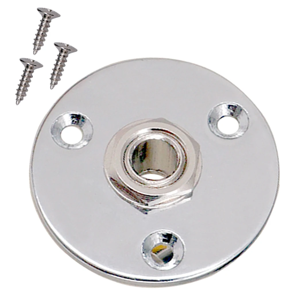 

Guitar Round Plate Pickup output Input Jack Plug Socket 6.35mm for Guitar