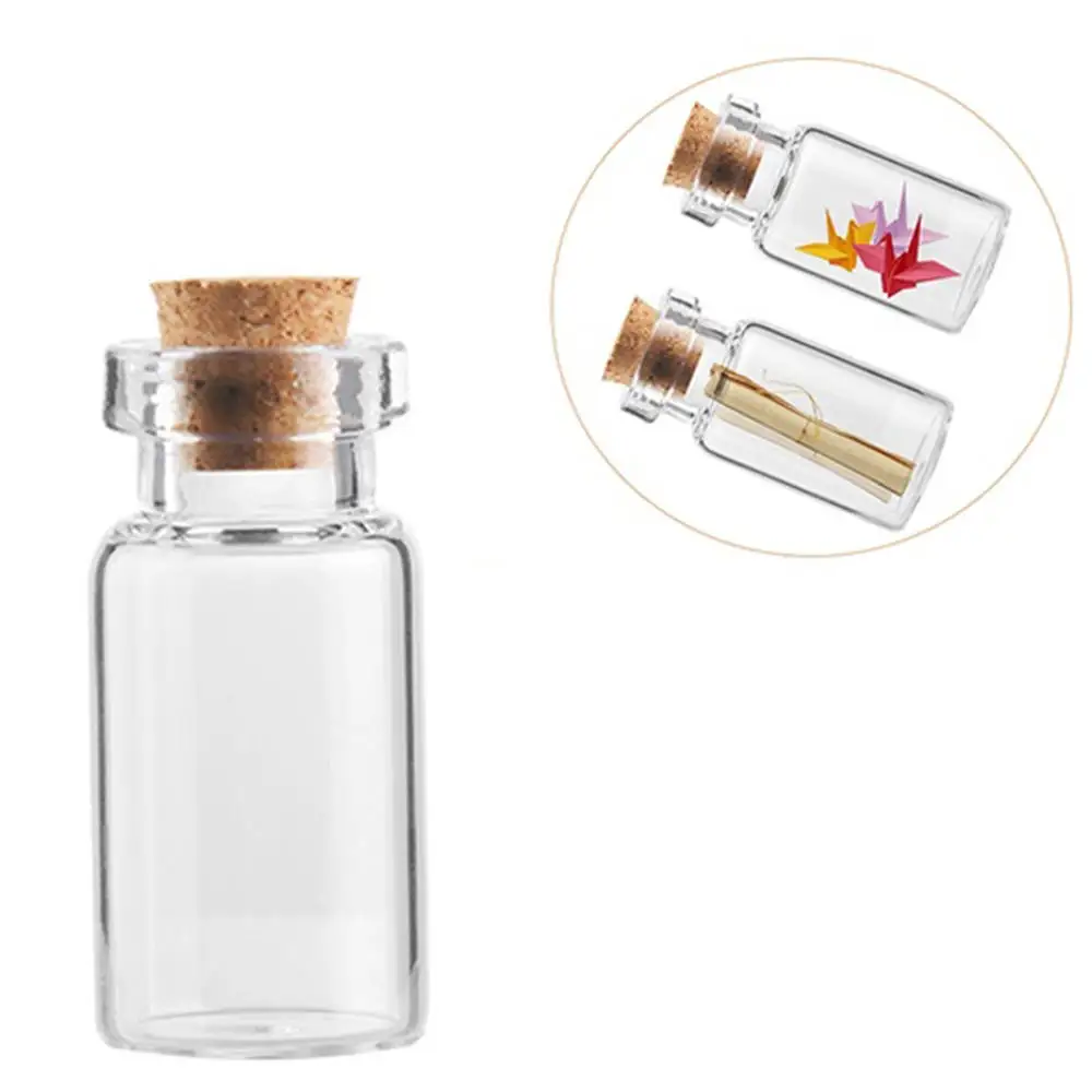 

50pcs 5ml Drift Bottle Glass Wishing Bottle Tiny Small Empty Clear Cork Bottle Wedding Decoration Gifts Home Decor
