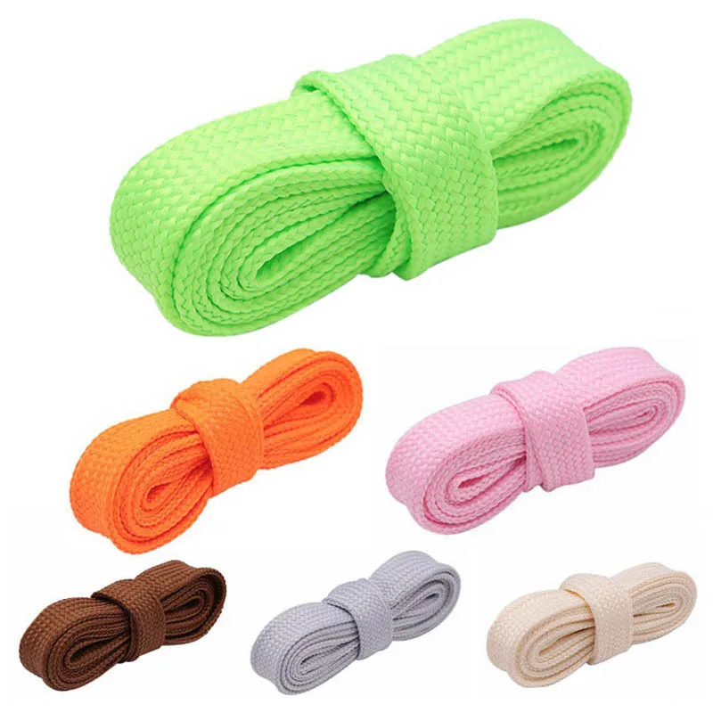 

240cm 94.5Inch Extro Wide 18mm Width 2 Layers Laces 10 Solid Color Flat Shoes Strings Queen Air Force 1 Pants Cap Bag Cord