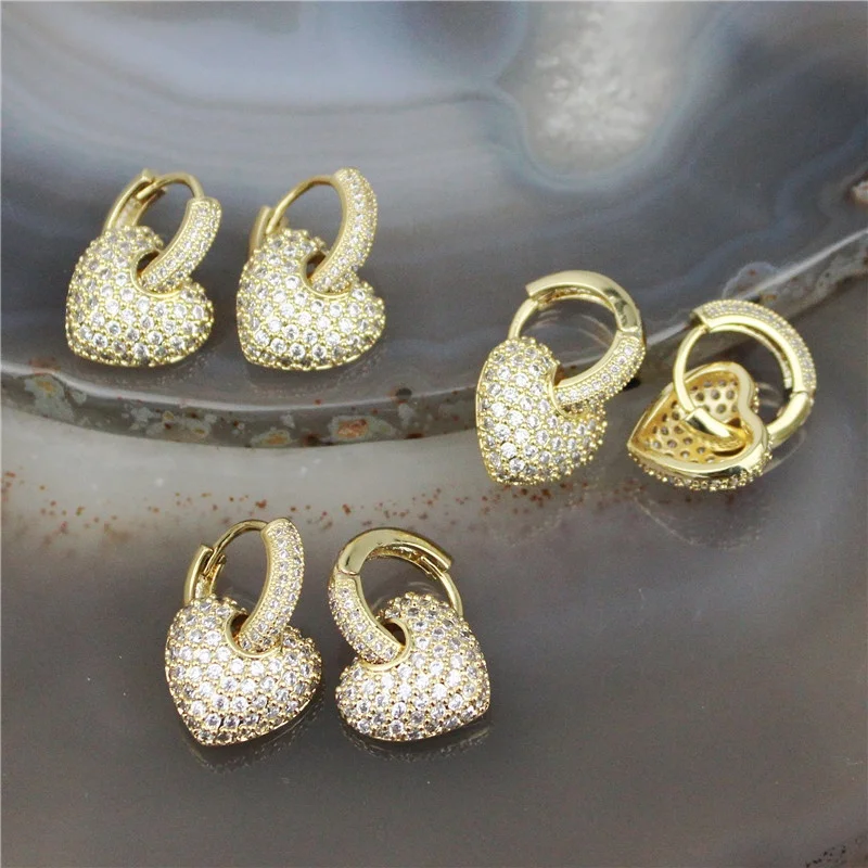 5 пара/лот Модные cz серьги в форме сердца фианит компонент jewelru туфли-лодочки