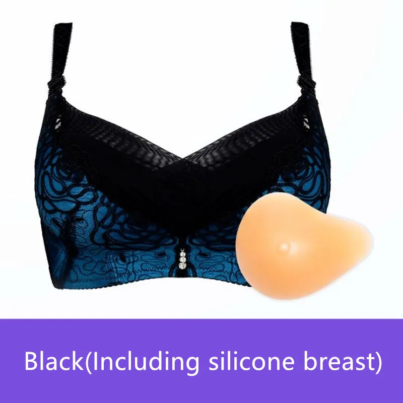 Full Cup Bra Women After Breast Cancer Surgery False Breast Bras Suit No Steel Ring Underwear with Artificial Boobs Bras H4623