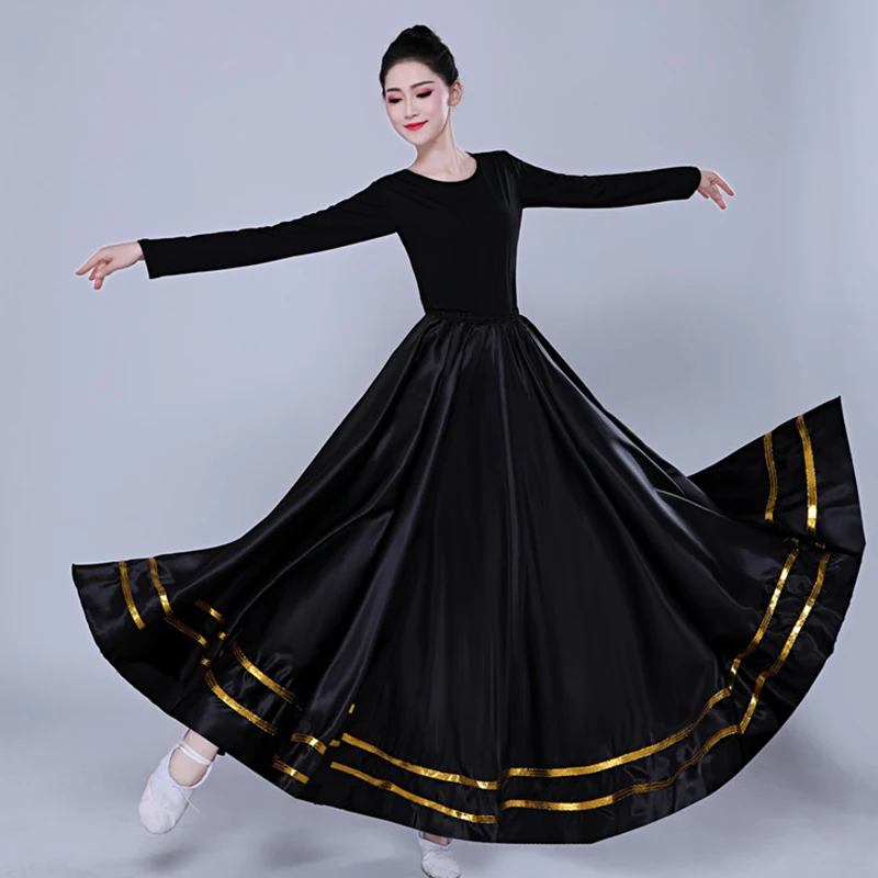 Традиционная черная испанская юбка фламенко цыганский женский танцевальный