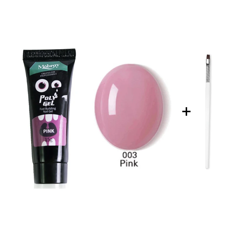 pink with Nail pen 15 мл, 9 цветов, гель для наращивания пальцев, строительный полигель, акриловый гель, полипрозрачный розовый УФ-гель, быстрое наращивание ногтей, камуфляж, светодиодный, твердый гель - Цвет: pink with Nail pen